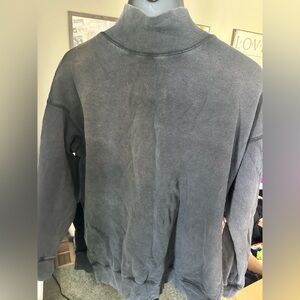 Gray Turtleneck Sweatshirt, Free People size large, long and slits on each side
